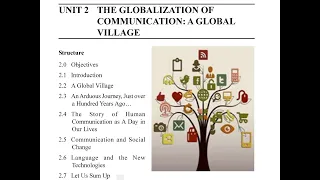 The Globalization of Communication: A Global Village / Unit -2 (part-1) {BEGAE-182}