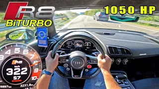 1050HP Audi R8 V10 BiTURBO | 322KM/H on AUTOBAHN