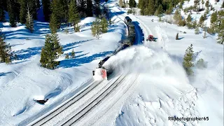 4K: UNION PACIFIC'S ROTARY SNOW PLOW ON DONNER PASS (FEBRUARY 2023)