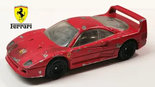 Matchbox Ferrari F 40 Superkings renovation and improvement. Diecast model toy.