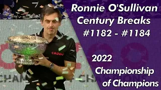 Ronnie O'Sullivan Century Breaks 1182 - 1184 Highlightsᴴᴰ | 2022 Champion of Champions Final