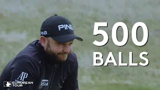 Andy Sullivan tries to make a hole-in-one with 500 balls