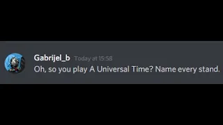 Oh, So You play A Universal Time? Name Every Stand