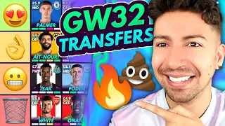 FPL GW32 BEST TRANSFERS! | Transfer Tier List for Gameweek 32 | Fantasy Premier League 2023/24