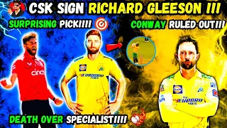 CSK sign Richard Gleeson as replacement🔥 | Yorker  king 🤯 | Devon Conway ruled out 🤧| IPL 2024