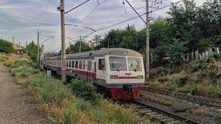 🇬🇪 ЭР2Т-7251 ранним утром в Тбилиси, Грузия/ Georgian railways, ER2T-7251 EMU , Tbilisi