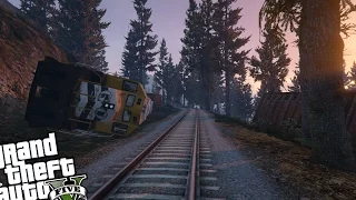 GTA 5 PC - Railroad Engineer (Epic Train Derailment Crash!)