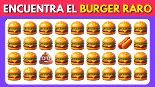 Encuentra el raro - Edición Comida Chatarra 🍔🍕🍩 Fácil, Medio, Difícil - 30 Niveles Emoji Quiz