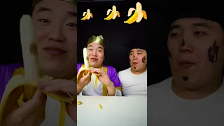 SMALL MEDIUM BIG Emoji FOOD CHALLENGE | banana dessert Mukbang ASMR #Shorts