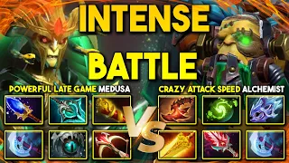 TRULY INTENSE BATTLE | POWERFUL LATE GAME Medusa Vs. CRAZY ATTACK SPEED Alchemist 7.35d DotA 2