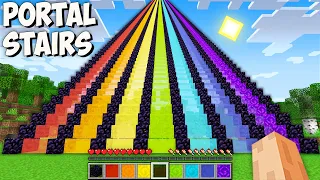 Where does THE LONGEST PORTAL STAIRS LEAD in Minecraft? I found THE TALLEST STAIRS PORTAL!