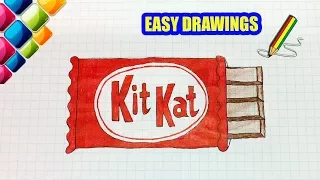 Easy drawings #285  How to draw a chocolate KIT KAT / drawings for beginners