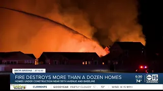 Phoenix homes under construction near 59th Avenue and Baseline Road destroyed in overnight fire