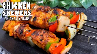 CHICKEN SKEWERS | PAN FRIED CHICKEN KEBABS | HAWAIIAN CHICKEN SKEWERS | EASY CHICKEN SKEWERS |KEBABS