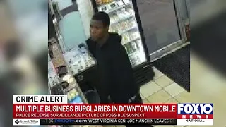 Mobile police release surveillance picture of burglary suspect, urge downtown businesses to be vi...