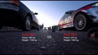 Odessa Drag Racing Audi RS3 470 hp 1550 kg vs A80 600 hp 1200 kg! 0+
