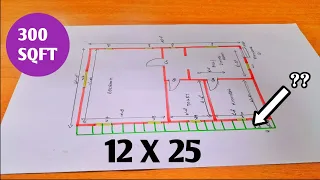 12x25 ghar ka naksha | 12x25 house design | small house design| 300sqft| south facing house design