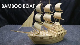 Build a bamboo boat to display in the house - Bamboo Craft