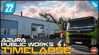 🚧 Building A Garage - Lifting Pallets Onto The Roof ⭐ FS22 Azura Public Works Timelapse