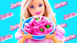 Barbie Pasta Recipe💗How to Cook Barbie Spaghetti in REAL Miniature Kitchen