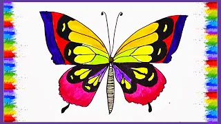 How to make a butterfly | Easy Colourful Butterfly Drawing | Step by Step Butterfly Drawing