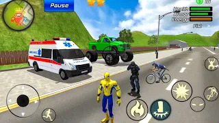 Spider Rope Hero Gangster Crime - Ambulance and Monster Truck at Vegas City - Android Gameplay