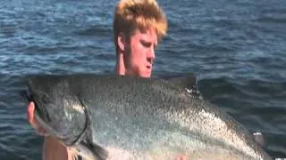 Massive Huge King Salmon caught off of Vancouver Island, B.C., Canada