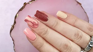 Madam Glam Pink Marble Nail Art💅 (Gel Polish Overlay On Natural Nails) - femketjeNL