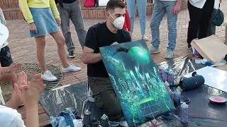 Spray Painting Art  VVovremya (Live) Gorilla Zippo