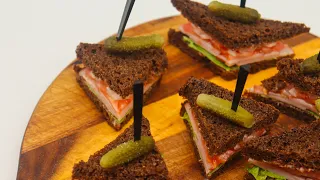 Сендвіч із житнього хліба з шинкою/Сендвич из ржаного хлеба с ветчиной