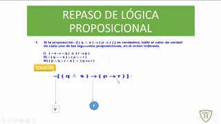 HALLAMOS LOS VALORES DE VERDAD DE p, q, r y s EN UNA PROPOSICIÓN VERDADERA