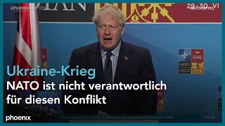 Pressekonferenz mit Boris Johnson zum Abschluss des NATO-Gipfels am 30.06.22