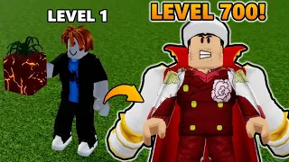 LEVEL 1 NOOB used MAGMA FRUIT to REACH 2ND SEA (LEVEL 700) PART 1 | BLOX FRUIT