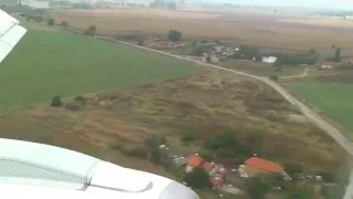Landing at Sofia airport onboard Bulgaria Air Embraer 190 en route from Varna