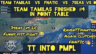 Team Tamilas finished top #4  | manty clutched FNATIC  | funny fist fight 😂. #PMCO #PMPL#TT