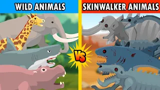 Animals vs Skinwalker Animals Battle | Monster Animation