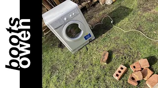 Solar powered washing machine destruction: 100% eco-friendly!
