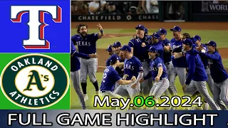 Oakland Athletics vs. Texas Rangers (05/06/24) Full GAME Highlights | MLB Season