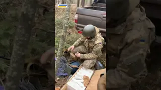 Ukrainian soldier preparing explosives for battle [Russia Ukraine War] Day 35