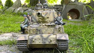 RC Tanks on Outdoor Track Tiger Panther Elephant Hetzer Panzer III Wehrmacht WW2 Centurion Leopard 2