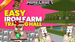 REALLY EASY Iron Farm Trading Hall for Minecraft Bedrock Tutorial