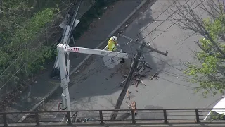 Crash near Mass. highway causes wires to fall across road