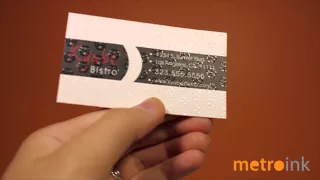 Metroink Layered INTRICATE Diecut Business Card with Red Foil and Spot UV