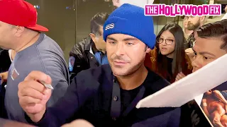 Zac Efron Makes A Very Rare Appearance Signing Autographs For Fans To Promote 'The Iron Claw'