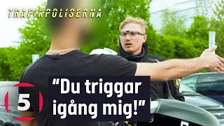 Stressad förare skyller på polisen för sitt eget fortkörande | Trafikpoliserna | Kanal 5 Sverige