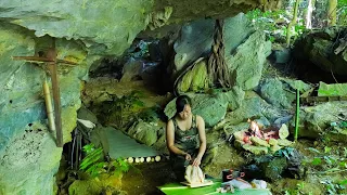 Shelter Under the Big Rock - Shooting Birds and Making Hot Soup/ Solo Bushcraft P.1