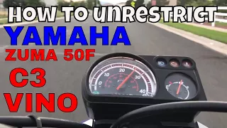 How To Unrestrict derestrict Yamaha Zuma 50f and Yamaha C3