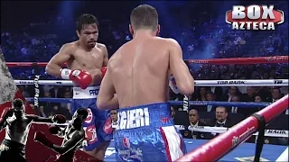 Pacquiao vence a Algieri y sueña con Mayweather