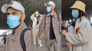 Virat Kohli & Anushka Sharma Spotted at Mumbai Airport 😍💕📸