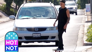 Justin Bieber Skateboards Through Santa Monica Airport